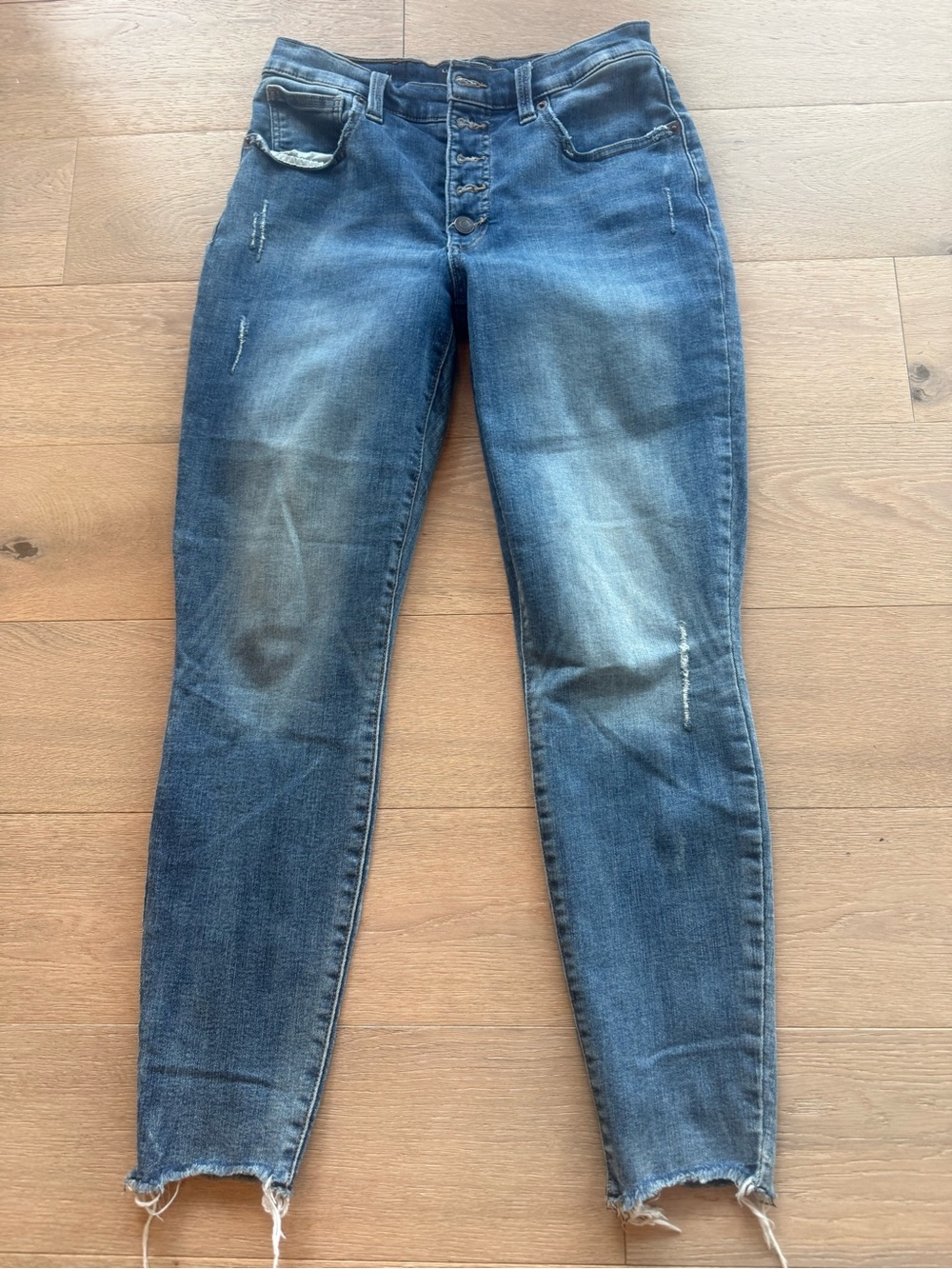 Lucky Brand Women's Medium-Dark Blue Skinny Jeans with Button Fly size 6/28